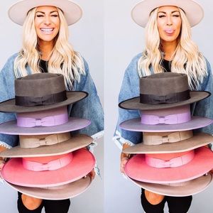 Lola Stiff Brim Hat in Grey from Dressed in Lala